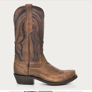 Corral Golden Brown Narrow Square Toe Leather Western Cowboy Boots Men US 10